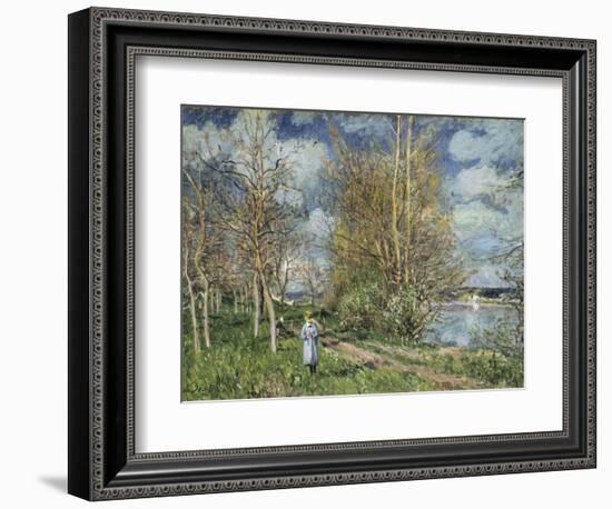 The Small Meadows in Spring-Alfred Sisley-Framed Giclee Print