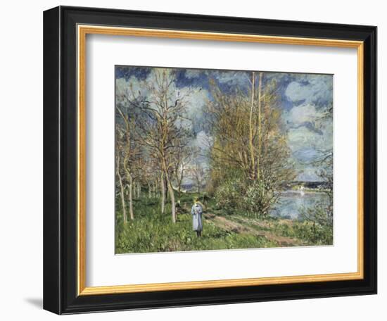 The Small Meadows in Spring-Alfred Sisley-Framed Giclee Print