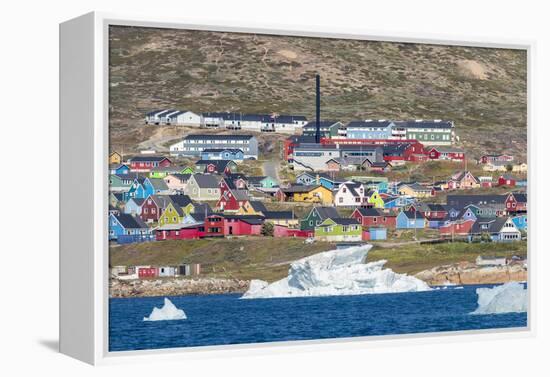 The small town Narsaq in the South of Greenland.-Martin Zwick-Framed Premier Image Canvas