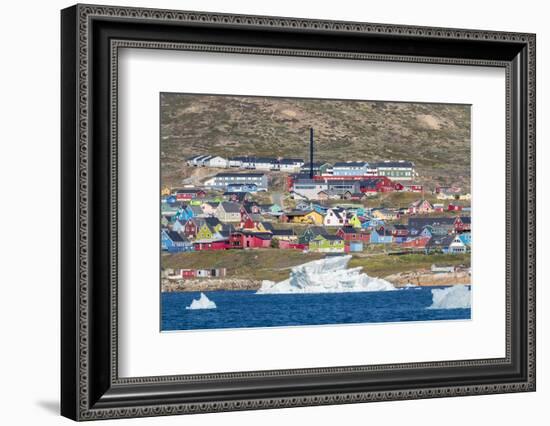 The small town Narsaq in the South of Greenland.-Martin Zwick-Framed Photographic Print