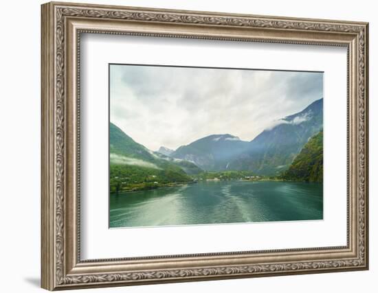The Small Town of Flam Situated at the Innermost Part of Aurlandsfjord, Departs from Here-Amanda Hall-Framed Photographic Print