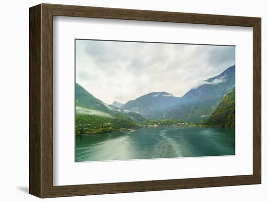 The Small Town of Flam Situated at the Innermost Part of Aurlandsfjord, Departs from Here-Amanda Hall-Framed Photographic Print