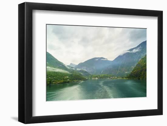 The Small Town of Flam Situated at the Innermost Part of Aurlandsfjord, Departs from Here-Amanda Hall-Framed Photographic Print