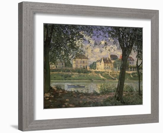 The Small Town of Villeneuve-La-Garenne at the Seine River, 1872-Alfred Sisley-Framed Giclee Print