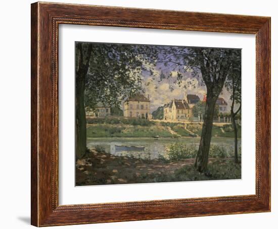 The Small Town of Villeneuve-La-Garenne at the Seine River, 1872-Alfred Sisley-Framed Giclee Print