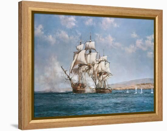 The Smoke of Battle-Montague Dawson-Framed Stretched Canvas