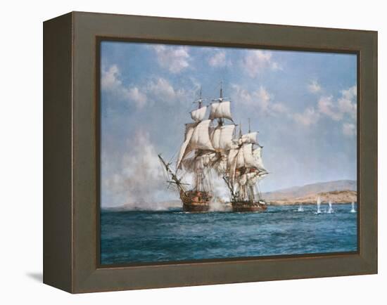 The Smoke of Battle-Montague Dawson-Framed Stretched Canvas