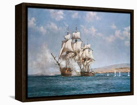 The Smoke of Battle-Montague Dawson-Framed Stretched Canvas