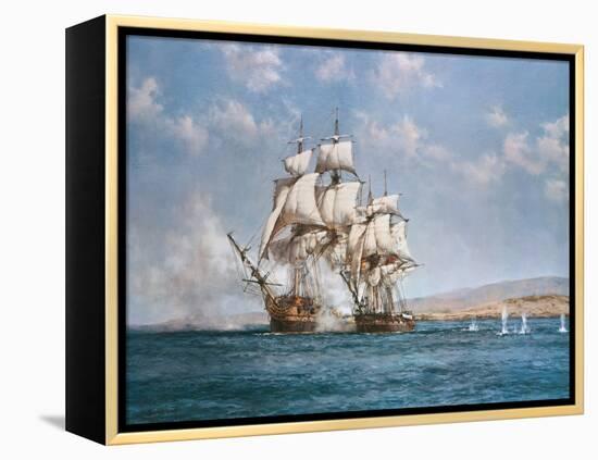 The Smoke of Battle-Montague Dawson-Framed Stretched Canvas