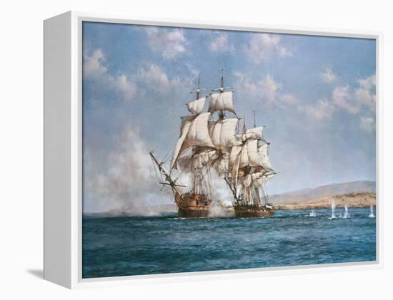 The Smoke of Battle-Montague Dawson-Framed Stretched Canvas