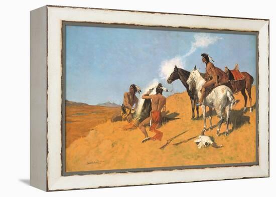 The Smoke Signal-Frederic Sackrider Remington-Framed Stretched Canvas