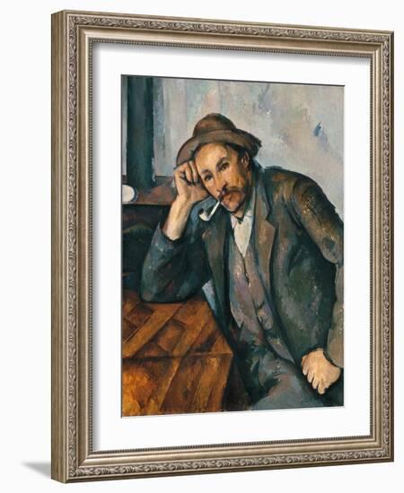 The Smoker (Le fumeur accoudé). 1890-Paul Cézanne-Framed Giclee Print