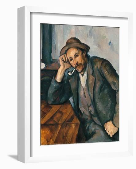 The Smoker (Le fumeur accoudé). 1890-Paul Cézanne-Framed Giclee Print