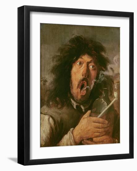 The Smoker (Oil on Panel)-Joos Van Craesbeeck-Framed Giclee Print