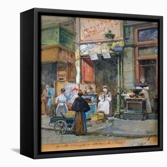 The Snail Seller-Eugene Galien-Laloue-Framed Premier Image Canvas