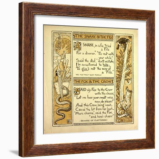 The Snake and the File the Fox and the Crow-null-Framed Giclee Print