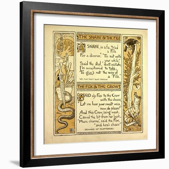 The Snake and the File the Fox and the Crow-null-Framed Giclee Print