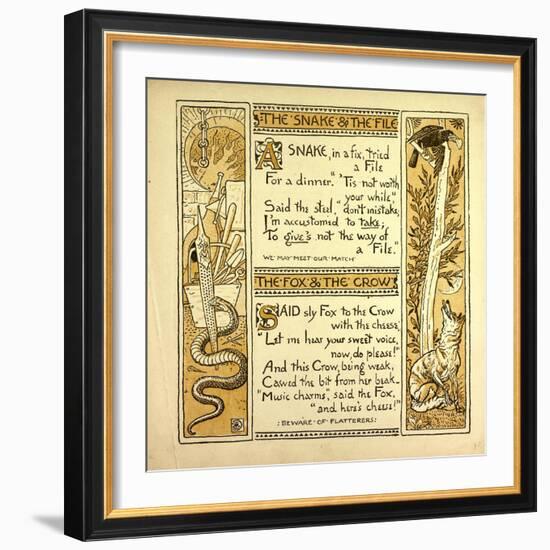 The Snake and the File the Fox and the Crow-null-Framed Giclee Print