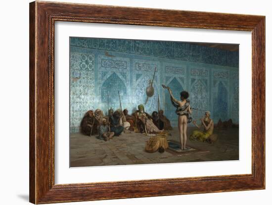 The Snake Charmer, C.1879 (Oil on Canvas)-Jean Leon Gerome-Framed Giclee Print