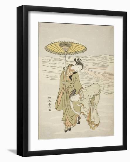 The Snow-Clogged Geta, C.1767-68-Suzuki Harunobu-Framed Giclee Print