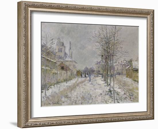 The Snow-Covered Boulevard De Pontoise at Argenteuil, 1875-Claude Monet-Framed Giclee Print