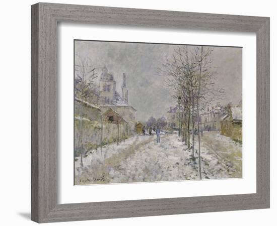 The Snow-Covered Boulevard De Pontoise at Argenteuil, 1875-Claude Monet-Framed Giclee Print