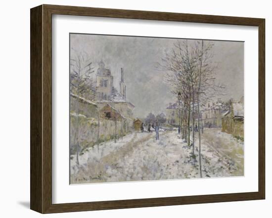 The Snow-Covered Boulevard De Pontoise at Argenteuil, 1875-Claude Monet-Framed Giclee Print