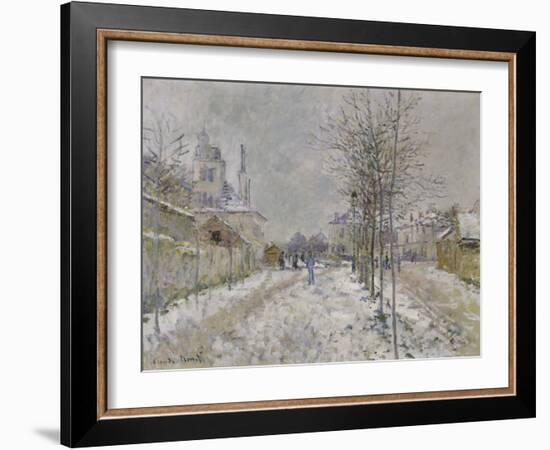 The Snow-Covered Boulevard De Pontoise at Argenteuil, 1875-Claude Monet-Framed Giclee Print