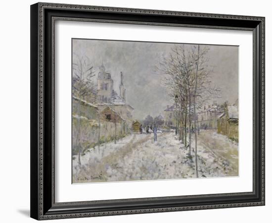 The Snow-Covered Boulevard De Pontoise at Argenteuil, 1875-Claude Monet-Framed Giclee Print