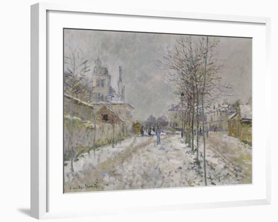 The Snow-Covered Boulevard De Pontoise at Argenteuil, 1875-Claude Monet-Framed Giclee Print