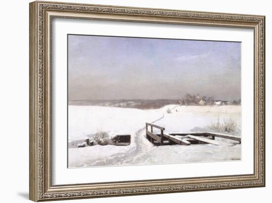 The Snow Covered Bridge-Anders Andersen-Lundby-Framed Giclee Print