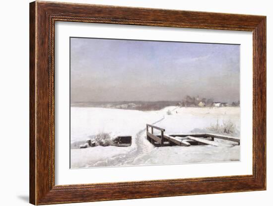 The Snow Covered Bridge-Anders Andersen-Lundby-Framed Giclee Print