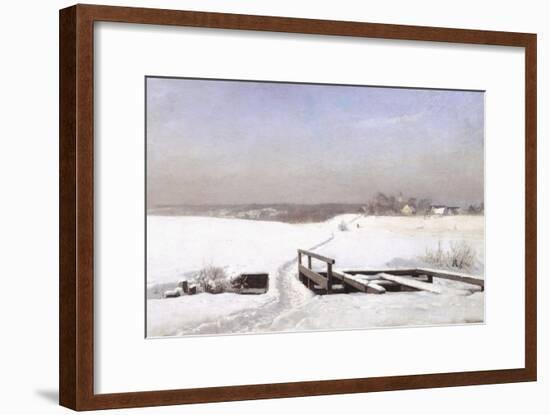 The Snow Covered Bridge-Anders Andersen-Lundby-Framed Giclee Print