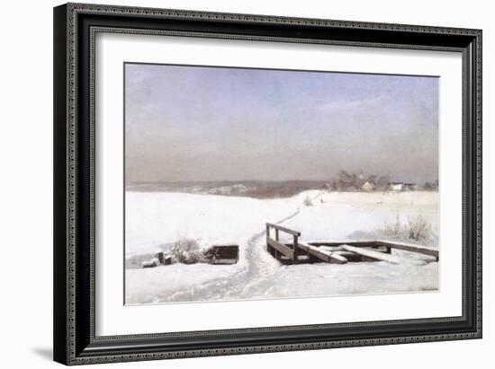 The Snow Covered Bridge-Anders Andersen-Lundby-Framed Giclee Print