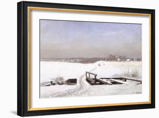 The Snow Covered Bridge-Anders Andersen-Lundby-Framed Giclee Print