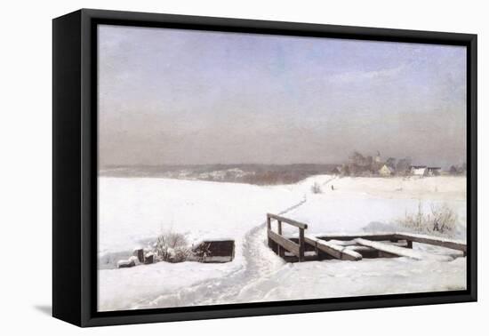 The Snow Covered Bridge-Anders Andersen-Lundby-Framed Premier Image Canvas