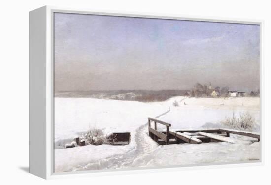 The Snow Covered Bridge-Anders Andersen-Lundby-Framed Premier Image Canvas