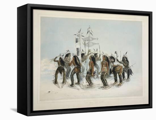 The Snow Shoe Dance, from Catlin's North American Indian Portfolio. Hunting Scenes and Amusements O-George Catlin-Framed Premier Image Canvas