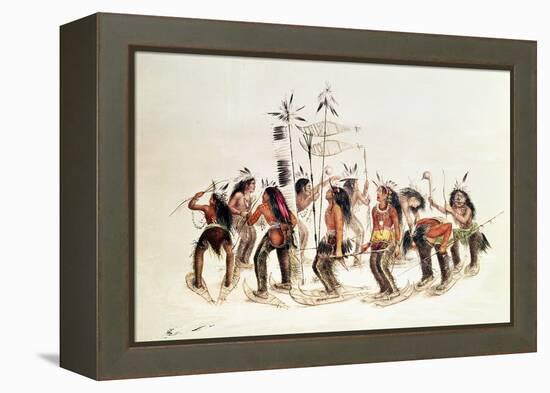 The Snow-Shoe Dance: to Thank the Great Spirit For the First Appearance of Snow-George Catlin-Framed Premier Image Canvas