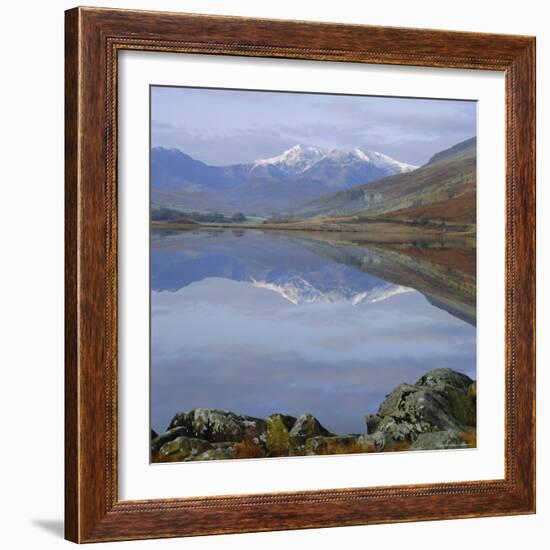 The Snowdon Range from Capel Curig Across Llynnau Mymbr, Snowdonia National Park, North Wales, UK-Roy Rainford-Framed Photographic Print