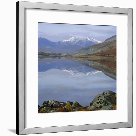 The Snowdon Range from Capel Curig Across Llynnau Mymbr, Snowdonia National Park, North Wales, UK-Roy Rainford-Framed Photographic Print