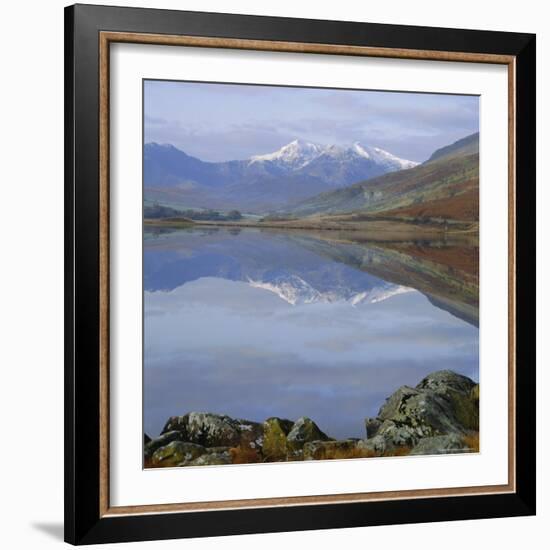 The Snowdon Range from Capel Curig Across Llynnau Mymbr, Snowdonia National Park, North Wales, UK-Roy Rainford-Framed Photographic Print