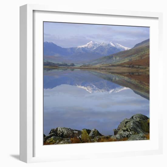 The Snowdon Range from Capel Curig Across Llynnau Mymbr, Snowdonia National Park, North Wales, UK-Roy Rainford-Framed Photographic Print