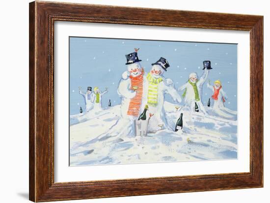 The Snowmen's Party-David Cooke-Framed Giclee Print