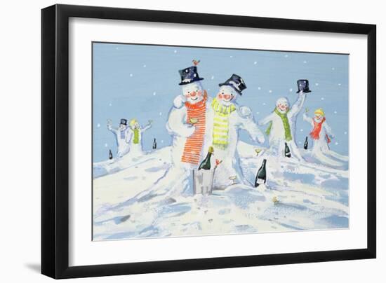 The Snowmen's Party-David Cooke-Framed Giclee Print