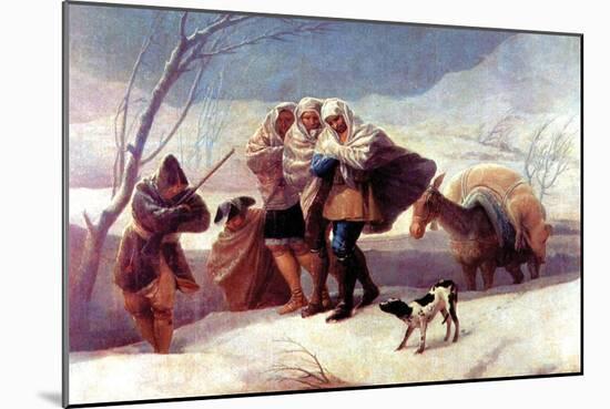The Snowstorm-Francisco de Goya-Mounted Art Print