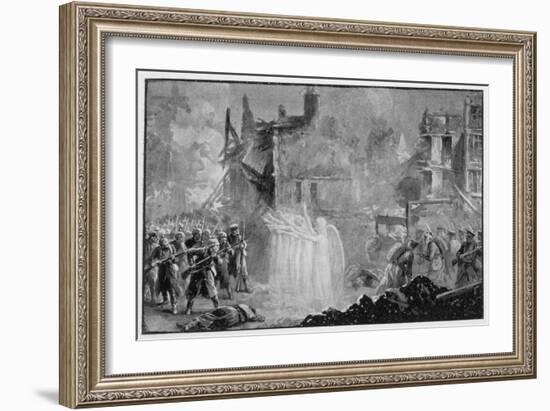 The So-Called "Angels of Mons" Halt the German Advance at Mons Belgium-Alfred Pearse-Framed Art Print