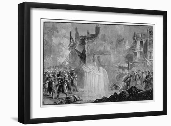 The So-Called "Angels of Mons" Halt the German Advance at Mons Belgium-Alfred Pearse-Framed Art Print