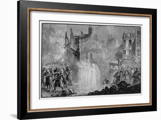 The So-Called "Angels of Mons" Halt the German Advance at Mons Belgium-Alfred Pearse-Framed Art Print