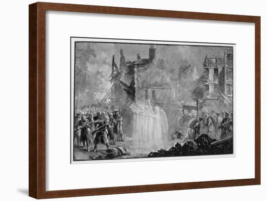 The So-Called "Angels of Mons" Halt the German Advance at Mons Belgium-Alfred Pearse-Framed Art Print